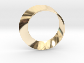 0153 Mobius strip (p=1, d=5cm) #001 in 14K Yellow Gold
