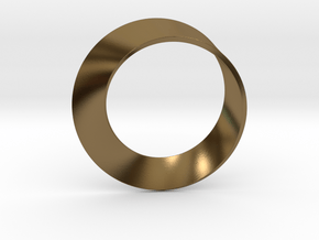 0153 Mobius strip (p=1, d=5cm) #001 in Polished Bronze