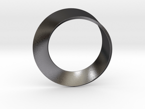 0153 Mobius strip (p=1, d=5cm) #001 in Polished and Bronzed Black Steel