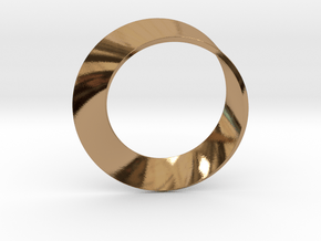 0153 Mobius strip (p=1, d=5cm) #001 in Polished Brass