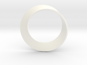 0154 Mobius strip (p=1, d=10cm) #002 in White Processed Versatile Plastic