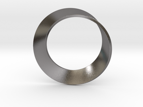 0154 Mobius strip (p=1, d=10cm) #002 in Polished Nickel Steel