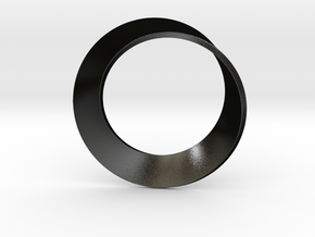 0154 Mobius strip (p=1, d=10cm) #002 in Matte Black Steel