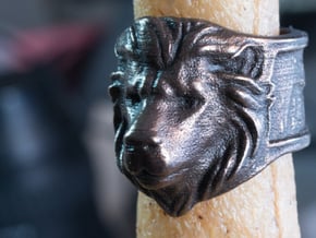 Wilds of Organica - Lion Ring (size 8) in Polished Bronze Steel