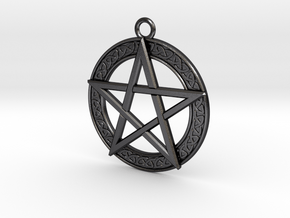 Pentagram Pendant in Polished and Bronzed Black Steel