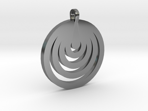 Moon Circles Pendant in Fine Detail Polished Silver
