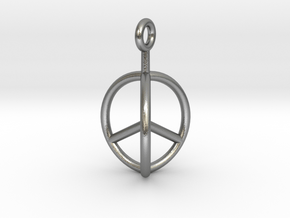 3D　Peace Mark in Natural Silver