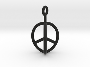3D　Peace Mark in Black Natural Versatile Plastic