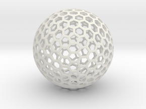 Polyhedra D75mm in White Natural Versatile Plastic