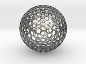 Polyhedra D75mm in Natural Silver