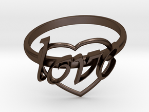 Ring Of Love in Polished Bronze Steel