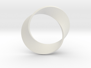 0155 Mobius strip (p=2, d=5cm) #003 in White Natural Versatile Plastic