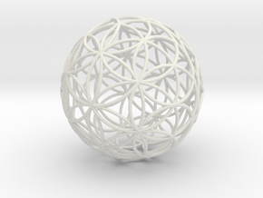 3D 300mm Orb of Life (3D Flower of Life)  in White Natural Versatile Plastic