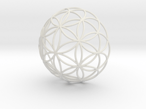 3D 400mm Half Orb of Life (3D Flower of Life)  in White Natural Versatile Plastic