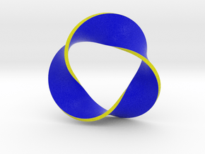 0158 Mobius strip (p=3, d=10cm) #006 in Full Color Sandstone
