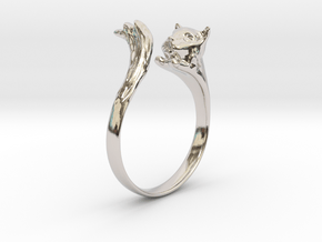 Silvercat Ring in Rhodium Plated Brass: 8.5 / 58