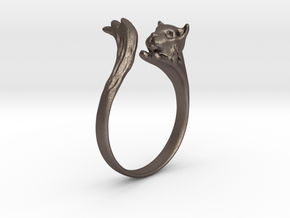 Silvercat Ring in Polished Bronzed Silver Steel: 8.5 / 58