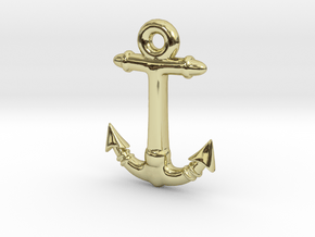 Anchor Pendant 2 in 18k Gold Plated Brass