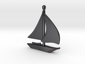 Boat Pendant in Polished and Bronzed Black Steel