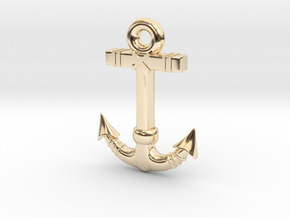 Anchor Pendant 1 in 14K Yellow Gold