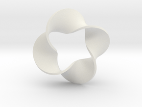 0160 Mobius strip (p=4, d=10cm) #008 in White Natural Versatile Plastic