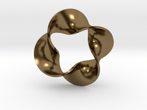 0160 Mobius strip (p=4, d=10cm) #008 in Polished Bronze