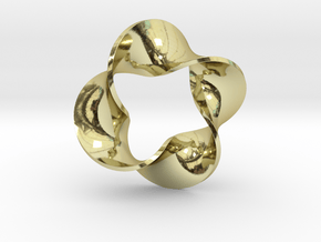 0159 Mobius strip (p=4, d=5cm) #007 in 18k Gold Plated Brass