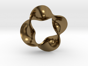 0159 Mobius strip (p=4, d=5cm) #007 in Polished Bronze