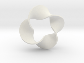 0159 Mobius strip (p=4, d=5cm) #007 in White Natural Versatile Plastic