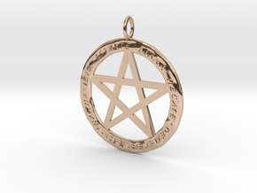 Pentacle pendant - Goddess chant in 14k Rose Gold Plated Brass