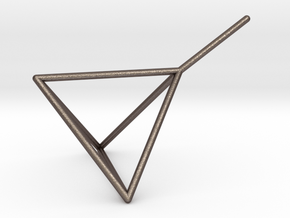 Wire Model for Soap: Tetrahedron in Polished Bronzed Silver Steel