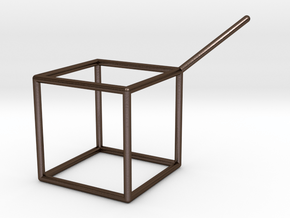  Wire Model for Soap: Cube in Polished Bronze Steel
