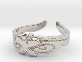 Butterfly Ring (Size 7) in Rhodium Plated Brass