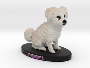 Custom Dog Figurine - Diesel in Full Color Sandstone