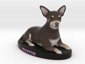 Custom Dog Figurine - Dustin in Full Color Sandstone