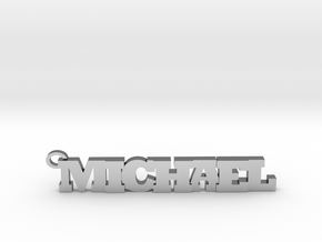 Michael Keychain (Pendant) in Fine Detail Polished Silver
