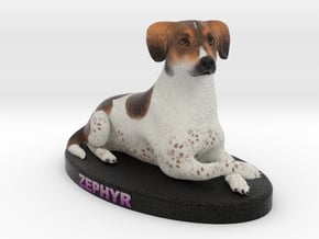 Custom Dog Figurine - Zephyr in Full Color Sandstone