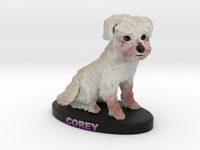 Custom Dog Figurine - Corey in Full Color Sandstone