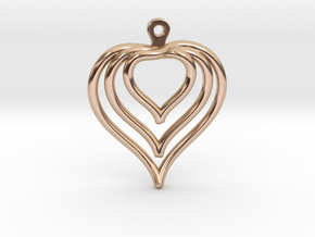 3D Printed Wired Love Yourself Heart Earrings in 14k Rose Gold Plated Brass
