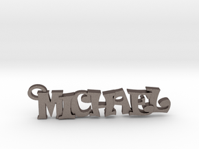 Michael Keychain (Pendant) in Polished Bronzed Silver Steel