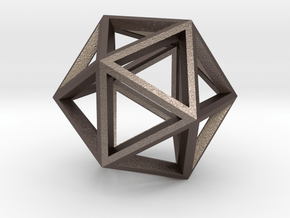 Icosahedron in Polished Bronzed Silver Steel
