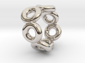 Bague Anos S9 in Rhodium Plated Brass