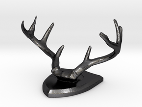Deer Horn Base 3 - Business Card Holder in Polished and Bronzed Black Steel