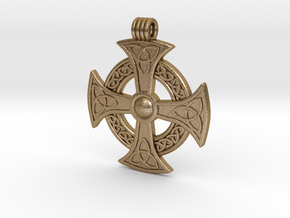 Celtic Pendant in Polished Gold Steel