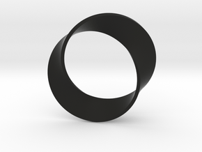 0156 Mobius strip (p=2, d=10cm) #004 in Black Natural Versatile Plastic