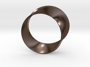 0156 Mobius strip (p=2, d=10cm) #004 in Polished Bronze Steel