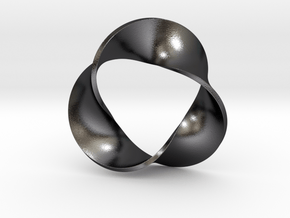 0157 Mobius strip (p=3, d=5cm) #005 in Polished and Bronzed Black Steel