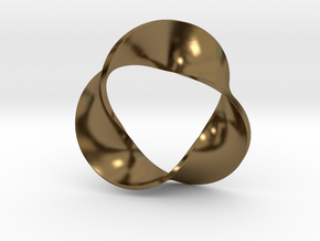 0157 Mobius strip (p=3, d=5cm) #005 in Polished Bronze