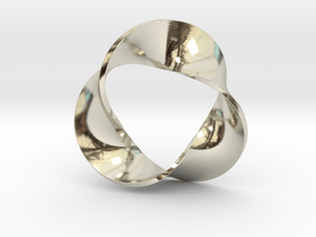 0157 Mobius strip (p=3, d=5cm) #005 in 14k White Gold