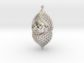 The duke pendant in Rhodium Plated Brass